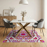 Ornate Pink Mandala Persian Pink Area Rug
