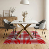 Bold Red Gingham Plaid Area Rug