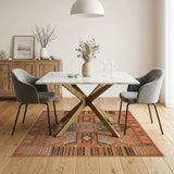 Terracotta Geometric Southwestern Orange Area Rug