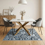 Grey Mechanical Gear Area Rug