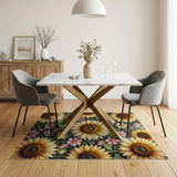 Glowing Sunflowers Pink Cosmos Area Rug