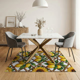 Lemon Sunflower Trellis Area Rug