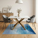 Dreamy Blue Watercolor Clouds Area Rug