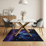 Cosmic Nebula Grid Area Rug