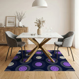 Purple Vinyl Record Groove Area Rug