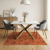 Orange Whimsical Orange Pumpkin Patch Area Rug