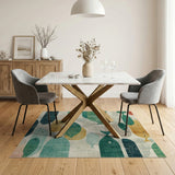 Abstract Fish School Multi-Color Area Rug
