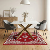 Red Ornate Persian Medallion Red Area Rug
