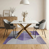Purple Overlapping Circles Geometric Area Rug