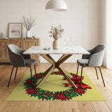 Red Rose Wreath with Bow Area Rug