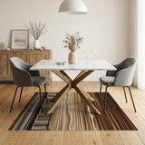 Brown Tan Coastal Pier Area Rug