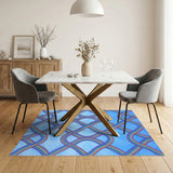 Rainbow Interwoven Loop Washable Area Rug