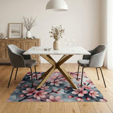 Cherry Blossom Watercolor Pink Area Rug