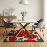 Strawberry Fruit Pattern Multi-color and Patterns Area Rug