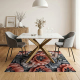 Coral Poppy Floral Area Rug