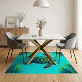 Sea Turtle Coastal Beach Area Rug