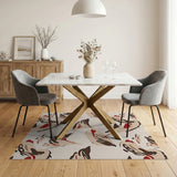 Abstract Fluid Shapes Beige Area Rug