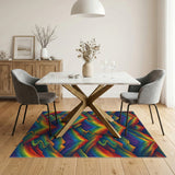 Vivid Rainbow Mountain Area Rug