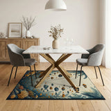 Coastal Reef Fish Coral Area Rug