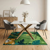 Cute Tiger Jungle Kids Area Rug