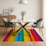 Vibrant Rainbow Stripe Multi-color and Patterns Area Rug