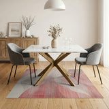 Blush Pink Abstract Wave Area Rug