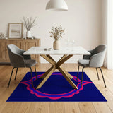 Navy Hot Pink Scalloped Arch Area Rug