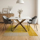 Yellow Geometric Striped Area Rug