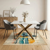 Vintage Coastal Surfboard Area Rug