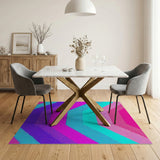 Vibrant Pink Purple Teal Geometric Area Rug