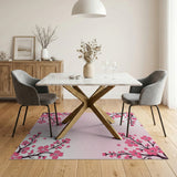 Blush Pink Cherry Blossom Pink Area Rug