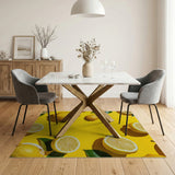 Vibrant Lemon Slices Yellow Area Rug