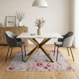 Floral Vintage Pink Vintage Blush Peony Floral Area Rug