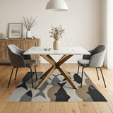 Grey Fish Silhouette Coastal Area Rug