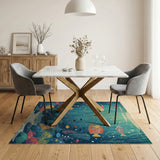 Whimsical Coral Reef Underwater Area Rug