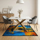 Vibrant Abstract Guitar Splatter Area Rug