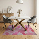 Vibrant Pink Abstract Wave Area Rug