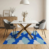 Playful Blue Clouds Kids Area Rug