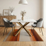 Modern Brown Tan Horizontal Stripe Area Rug
