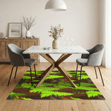 Lime Green Pine Forest Area Rug