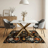 Orange Southwestern Tribal Pattern Area Rug