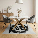 Zen Dragon Kanji Enso Area Rug