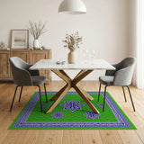 Emerald Green Persian Mandala Star Area Rug