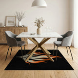Orange Fiery Orange Flame Abstract Area Rug