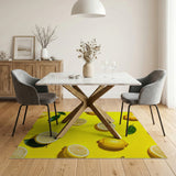 Zesty Lemon Slices Yellow Area Rug