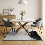 Black White Halftone Crescent Area Rug