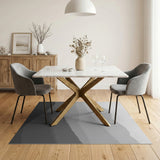 Layered Gray Mountains Abstract Area Rug