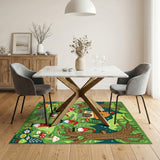 Whimsical Gnome Forest Kids Area Rug