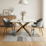 Modern Beige Grey Geometric Abstract Rug