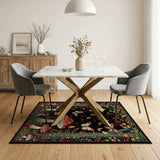 Enchanted Autumn Forest Mushrooms Butterflies Rug